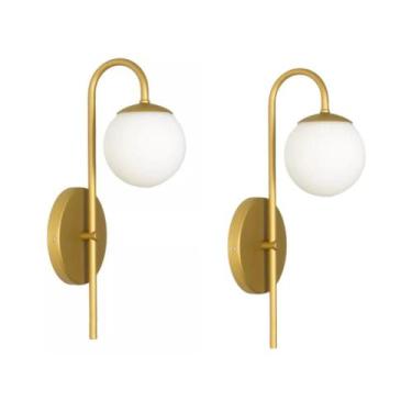 Imagem de Kit 2 Arandelas Parede Quarto Sala Moderna Luxo Slim Dourado - Jabutic