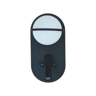 Imagem de Arandela de Cabeceira Leitura Preta 20cm Led 6W 3000K Bivolt - EMBU LE