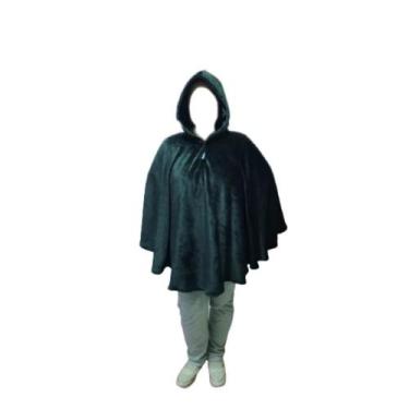 Imagem de Poncho Adulto Fleece Grosso Quentinho Preto - Avm confecções