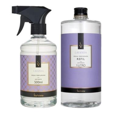Imagem de Kit Água Perfumada De Lavanda 500ml + Refil 1l - Via Aroma