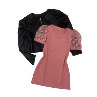 Imagem de Vestido Infantil Manga Bufante E Jaqueta Novidade - AK FASHION KIDS, R