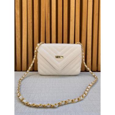 Imagem de Bolsa feminina transversal tiracolo de lado alça corrente reforçada, B