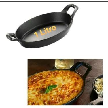 Imagem de 01 Assadeira Travessa Ferro 1 Litro  Para Servir Porção Em Bares , Res