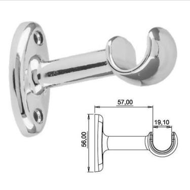 Imagem de Suporte (1 unidade) para Varão de Cortina 19mm Alumínio - Cromado Bell