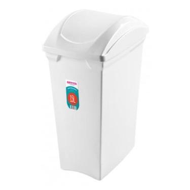 Imagem de Lixeira 15L Tampa Cesto De Lixo Basculante Plástica Cozinha Aramados E