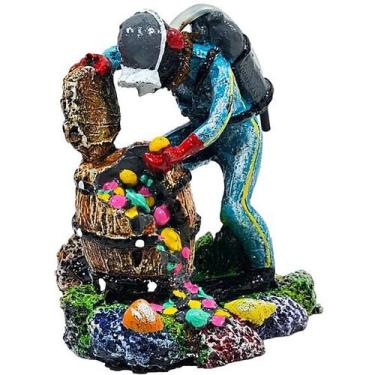 Imagem de Enfeite decoração aquários mergulhador oxigenador no barril - LESTER