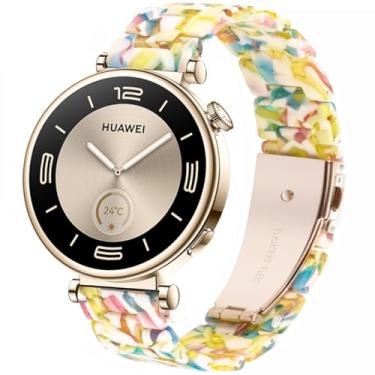Imagem de DEALELE Pulseiras de substituição compatíveis com Huawei Watch GT5 de 41 mm/GT4 de 41 mm/Garmin Venu 3S/Forerunner 265S/255S/Fossil Gen 6, pulseira de substituição de resina colorida de 18 mm para