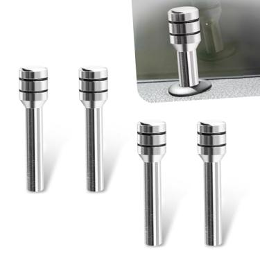 Imagem de Sephile Conjunto de 4 maçanetas de porta de carro, 4,9 cm x 1,2 cm de liga modificada personalizada de liga modificada, trava decorativa de segurança, tampa de pino de parafuso de trava de porta de