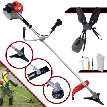 Imagem de Roçadeira Profissional Anmax CG520P TB À Gasolina 2T 52cc 2,2HP de Potência 10.000rpm Robusta Com Lâmina 2 Pontas + Lâmina 3 Pontas + Carretel Nylon