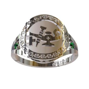 Imagem de Anel De Formatura De Técnico de Enfermagem Em Prata 950k - Vieira Cruz