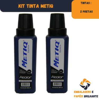Imagem de Tinta P/cartaz Da Metiq Alcolor 500ml  2 Pretas - Embalagens e Papéis 