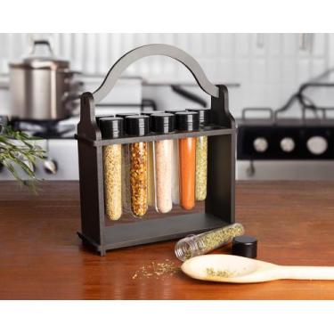 Imagem de Suporte Para Temperos Com Alça. 10 Potes. Organizador Cozinha - IGLIZ 