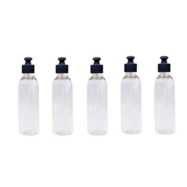 Imagem de 5 Frascos Tampa Push  100ml Viagem Skincare Shampoo Sabonete - Incapac