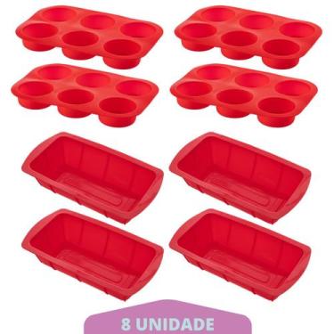 Imagem de Jogo Forma Para Pães + Forma Cupcake Sortida Silicone 4Un - QUALITY HO