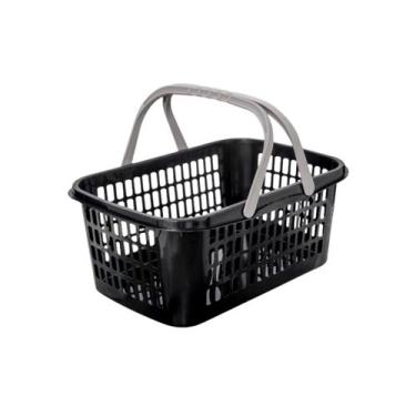 Imagem de Cestinha Cesta Plástica Supermercado Alça 9 Litros Multiuso Empilhável