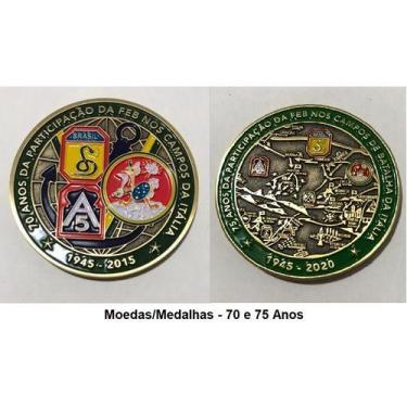 Imagem de Moedas Medalhas Feb 70 E 75 Anos Comemorativas - lojaorecruta
