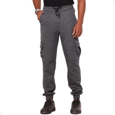 Imagem de Calça Cargo Masculina de Moletom PA Moda Masculina Inverno - West Rout