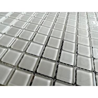Imagem de Pastilha de Vidro K2501 - CRISTAL LISA BRANCA 30x30cm - Glass Mosaic