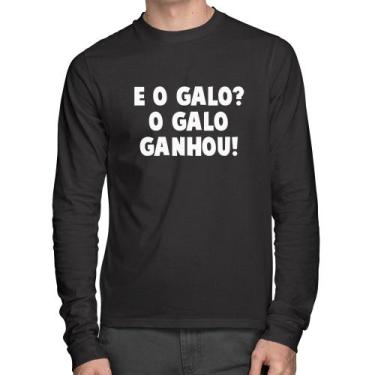 Imagem de Camiseta Algodão E o galo O galo ganhou! Manga Longa - Foca na Moda, P