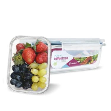 Imagem de Conjunto 2 Potes Vidro Hermético Marmita Mantimentos 370ml - U4home, A