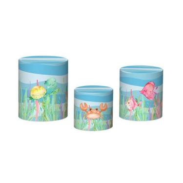 Imagem de Trio De Capa Cilindro - Fundo do Mar Cute Aquarela 005 - Via Cores