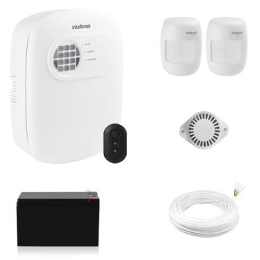 Imagem de Kit Alarme Residencial Intelbras ANM 24 NET com 2 Sensores Com Fio, Co