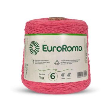 Imagem de  Barbante Colorido Euroroma 1kg Nº6 Crochê e Tricô,  Melancia - 1070