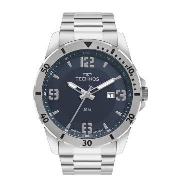 Imagem de Relógio Masculino Technos Analógico Prata Militar 2115MYN/1A Calendário