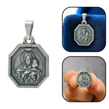 Imagem de Medalha Pingente Mãe Rainha Prateada - FORNECEDOR 1