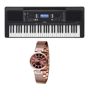 Imagem de Kit Teclado Yamaha Arranjador PSR E373  e Relógio Dk11236-5