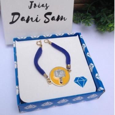 Imagem de Pulseira menino infantil, desenho Thor folheado a ouro - Joias Dani Sa