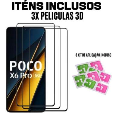 Imagem de Kit 3UN Película 3D deVidro para Xiaomi Poco X6 Pro - LXL