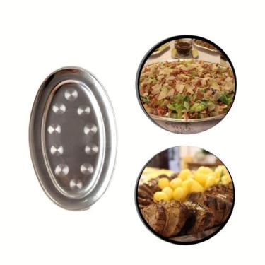 Imagem de travessa bandeja oval rasa inox 28x18,2cm original 123 útil - 123 util