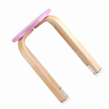 Imagem de Tamborete de Empilhamento de Madeira Colorido Móveis para Casa Decoração de Quarto Infantil (Rosa)