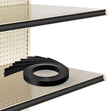 Imagem de Frienda 100 tiras decorativas de gôndola de vinil pré-cortadas 122 x 3,18 cm tiras decorativas de inserção de prateleira para loja de varejo, supermercados, decoração de canal C (preto)