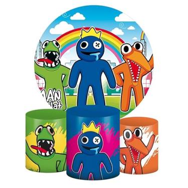 Imagem de Kit Decoração Festa de Aniversário Master Painel Redondo 1,50 + Trio de Capas de Cilindro Rainbow Friends 2