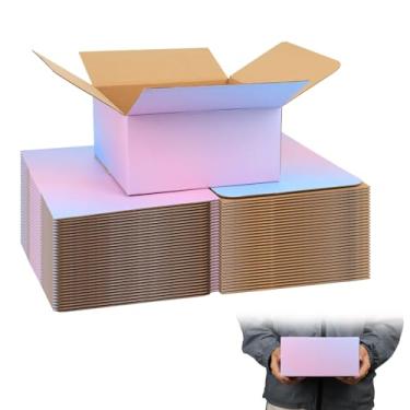 Imagem de FORBFAN Caixas de transporte coloridas 8x8x4, 30 caixas de papelão ondulado para embalagem, caixas de correio de papel para pequenas empresas