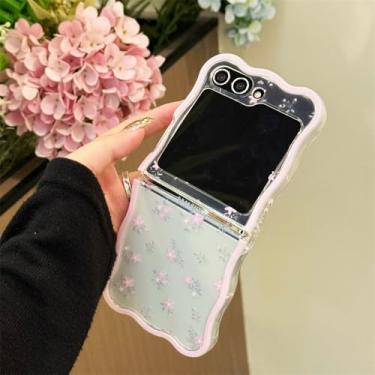 Imagem de Para Samsung Galaxy Z Flip 3 4 5 6 Capa Linda Borboleta Flor Pulseira Onda Capa Transparente Para Samsung Z Flip5 ZFlip6,2,Para Samsung Galaxy Z Flip 6