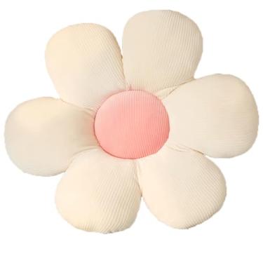 Imagem de Justkeji Almofada de margarida, almofada em forma de flor, almofadas decorativas para quarto de meninas, sofá, cadeira (branco 2)
