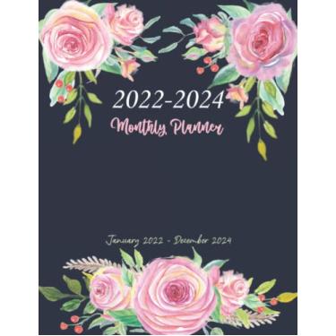 Imagem de 2022-2024 Monthly Planner: Large 3 Year Calendar Monthly Planner. Schedule Organizer January 2022 to December 2024 (36 Months) With Holidays. Floral Cover Journal.