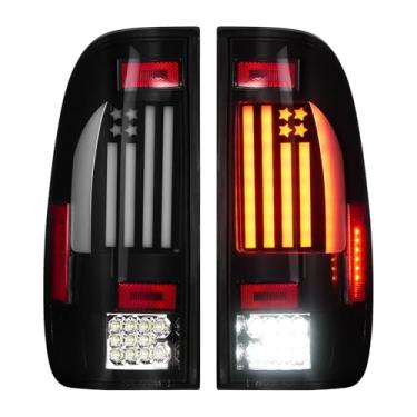 Imagem de Luz traseira LED adequada para Ford F150 1997-2004, para F-250 1997-1999 Light Duty (7 Lug Nut), para F-250 F-350 F450 F550 Super Duty 1999-2007, luzes traseiras laterais do motorista e do passageiro,