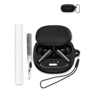 Imagem de Capa para Soundcore Liberty 4 Pro da Anker, fones de ouvido sem fio com cancelamento de ruído, capa protetora de silicone macio WUNIAK portátil resistente a arranhões com kit de limpeza, mosquetão e