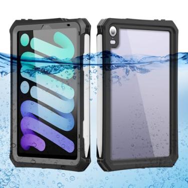 Imagem de FONREST Capa IP68 à prova d'água compatível com iPad mini (A17 Pro 7ª geração) 2024/Mini 6 com suporte para lápis, à prova de choque, capa de vedação completa compatível com teclado Magic A2993 A2995