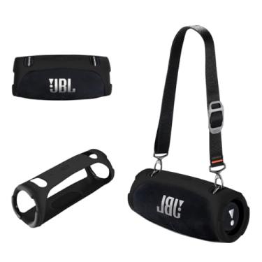 Imagem de Capa de silicone compatível com alto-falante Bluetooth portátil JBL Xtreme 3, capa protetora de silicone à prova d'água para acessórios de alto-falante Bluetooth JBL Xtreme 3 (preto)