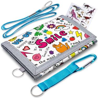 Imagem de Carteiras infantis para meninos com bolso de moedas, carteiras para meninos de 5 a 7 anos, carteira com três dobras para meninos, novidade para presentes de aniversário de crianças, Smile-1, 5x3 inch,