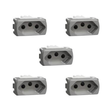 Imagem de Kit 5 Modulo Tomada 20A Pb Cor Alumínio S3B70352 Miluz Schneider