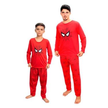 Imagem de Kit pijama inverno pai e filho - SLEEP PIJAMAS, Homem aranha, G