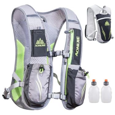 Imagem de Triwonder Mochila Mochila de hidratação para corrida e corrida com 2 garrafas de água Outdoors Mochilas (Cinza