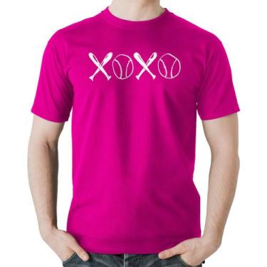 Imagem de Camiseta Algodão Xoxo Baseball - Foca na Moda, Rosa, G