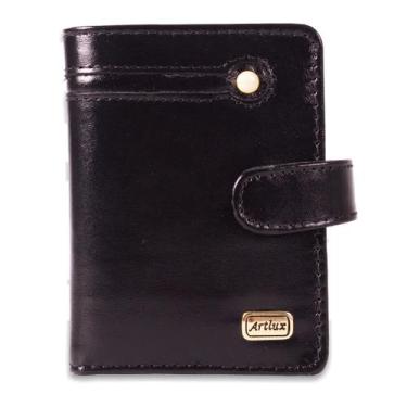 Imagem de Carteira Couro Pequena Feminina Artlux 211, Preto